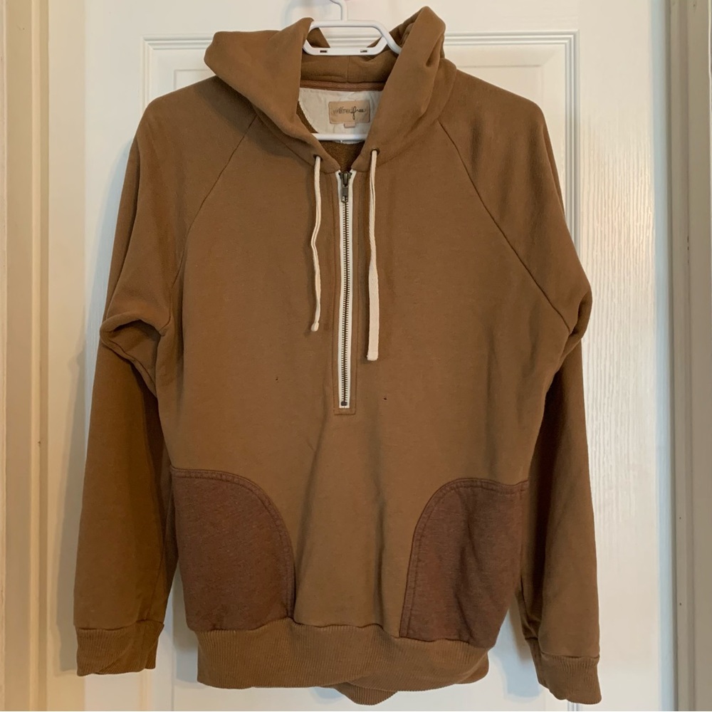 Wilfred Brown Half-Zip Hoodie
